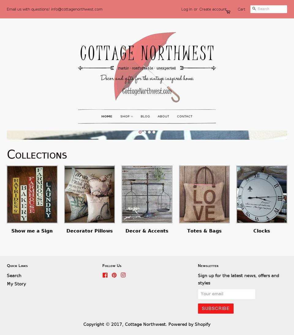 cottagenorthwest.com shopify website screenshot