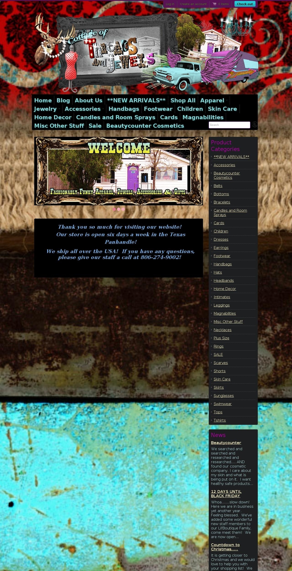 cottageofthreadsandjewels.com shopify website screenshot