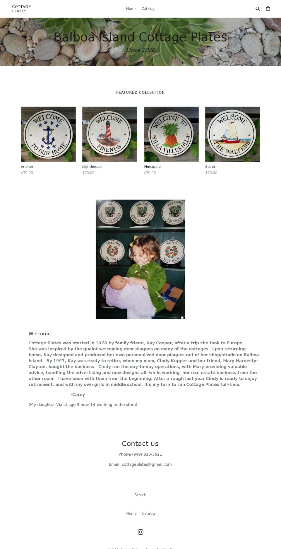 cottageplates.com shopify website screenshot