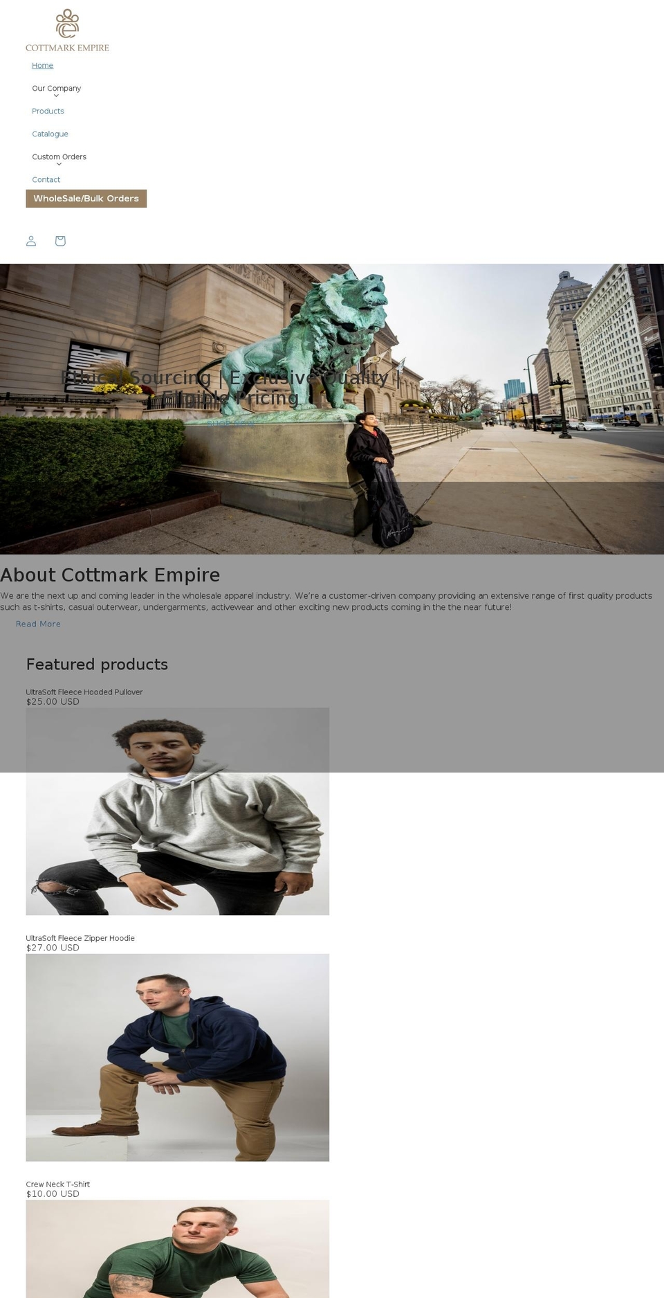 cottmarkempire.com shopify website screenshot