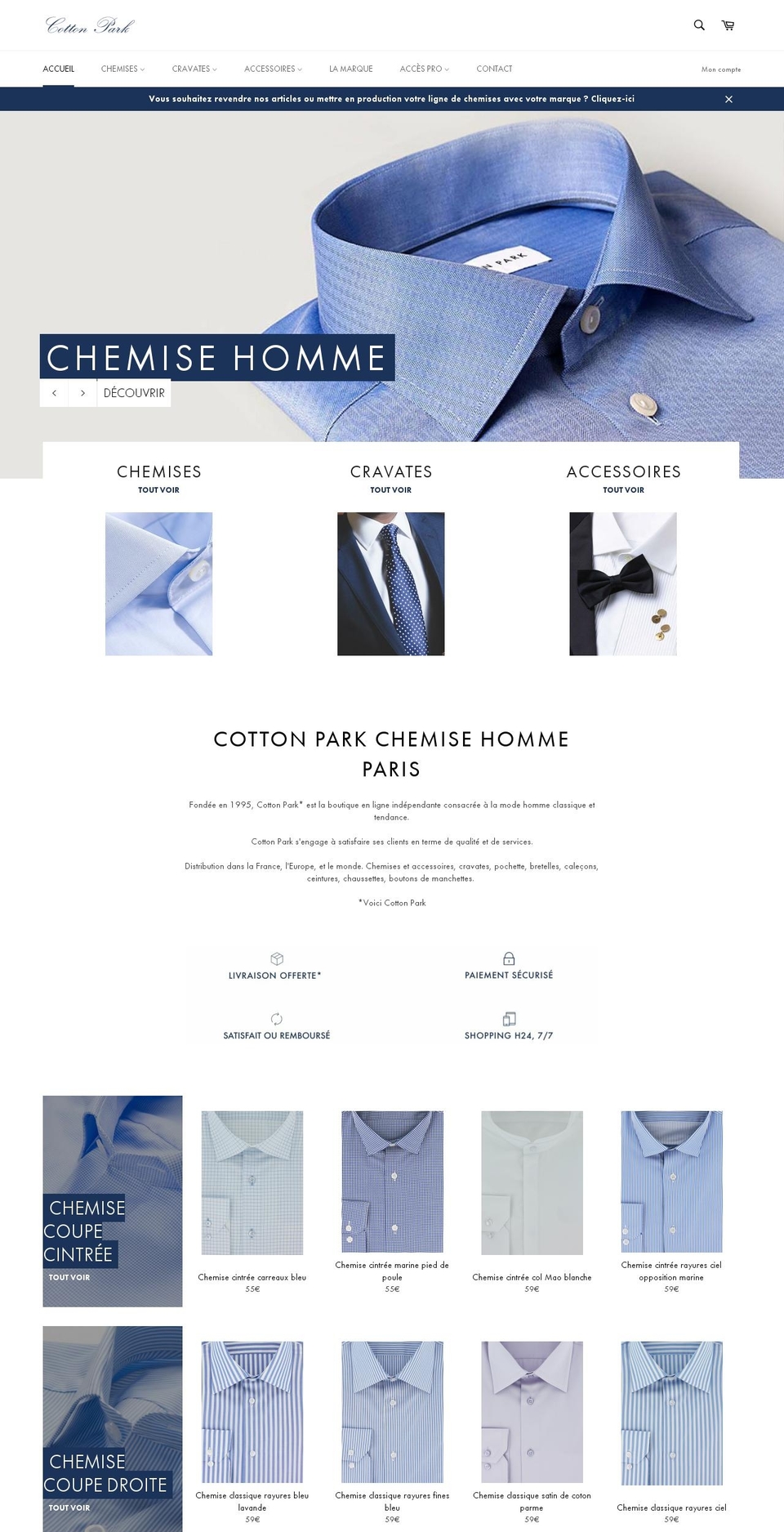 cotton-park.com shopify website screenshot