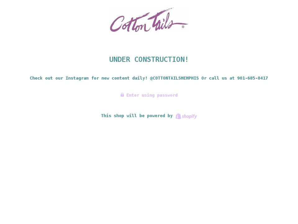 cotton-tails-memphis.myshopify.com shopify website screenshot