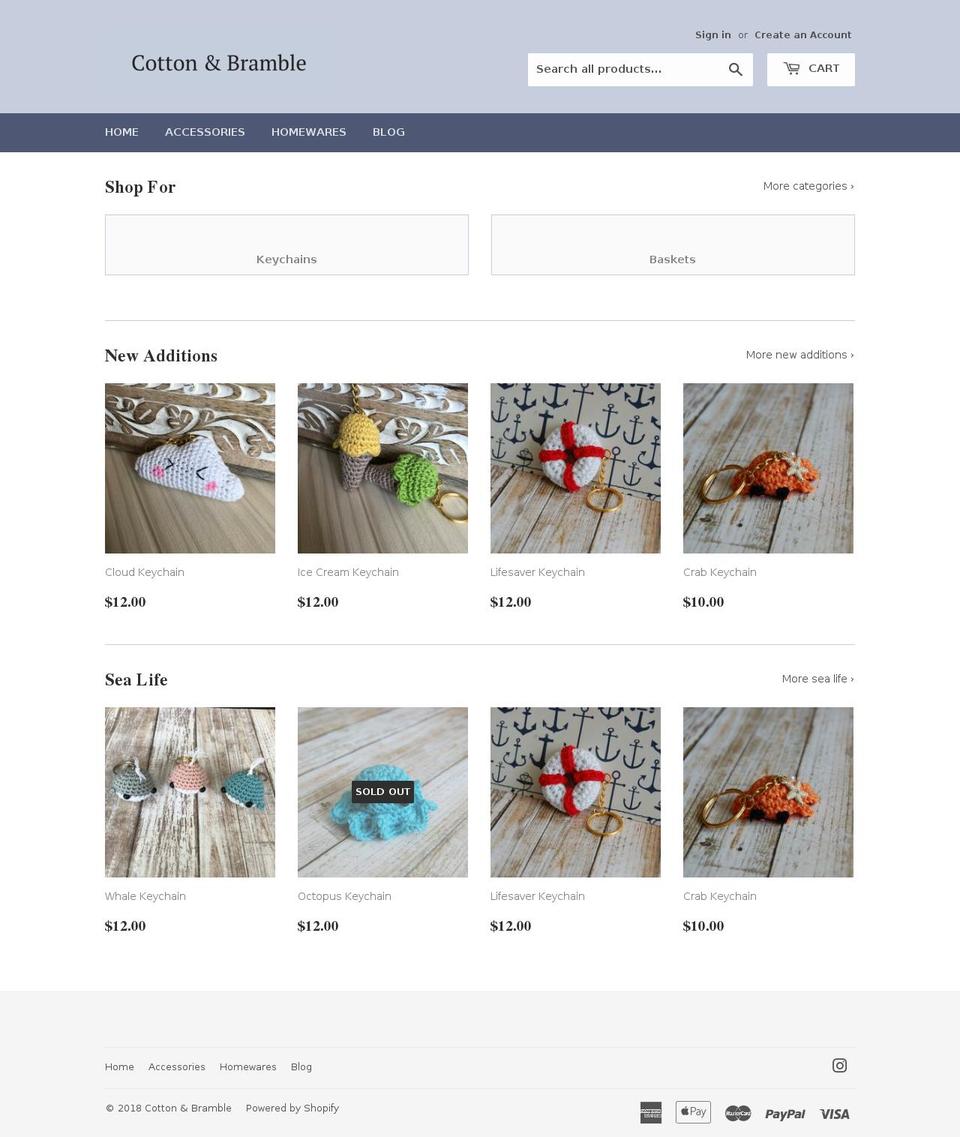 cottonandbramble.com — Shopify storefront screenshot