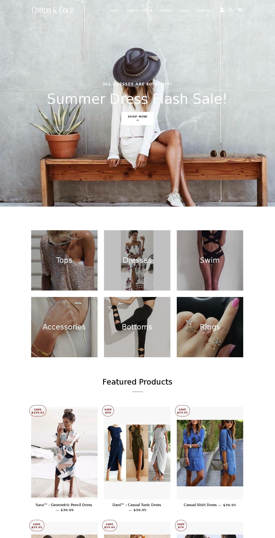 cottonandcoco.com shopify website screenshot
