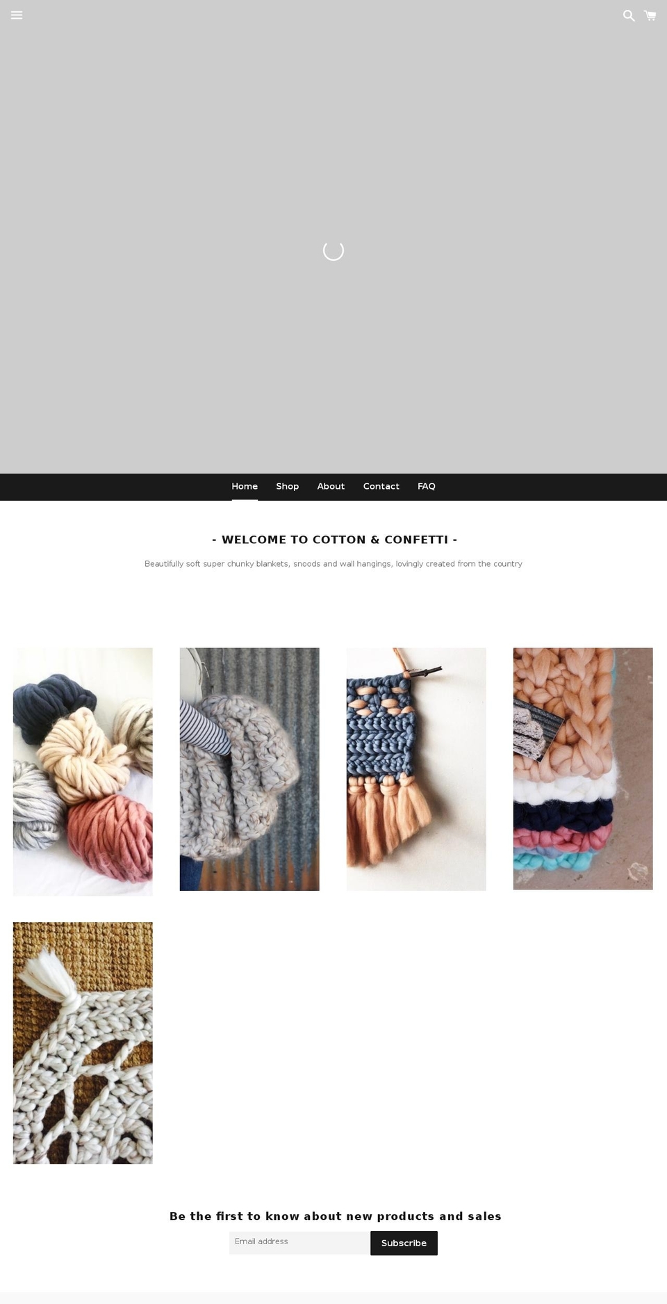 cottonandconfetti.net shopify website screenshot