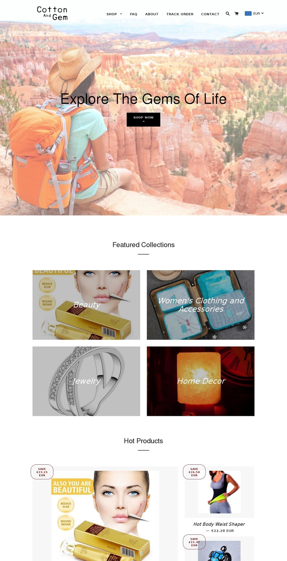 cottonandgem.com — Shopify storefront screenshot