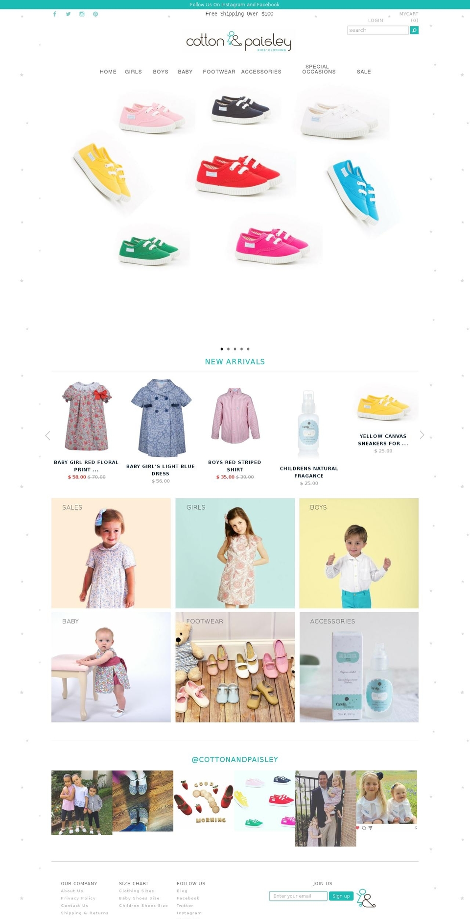 cottonandpaisley.com shopify website screenshot