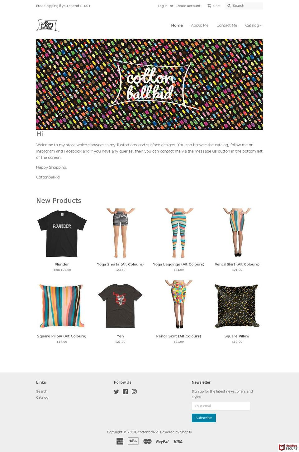 cottonballkid.com — Shopify storefront screenshot
