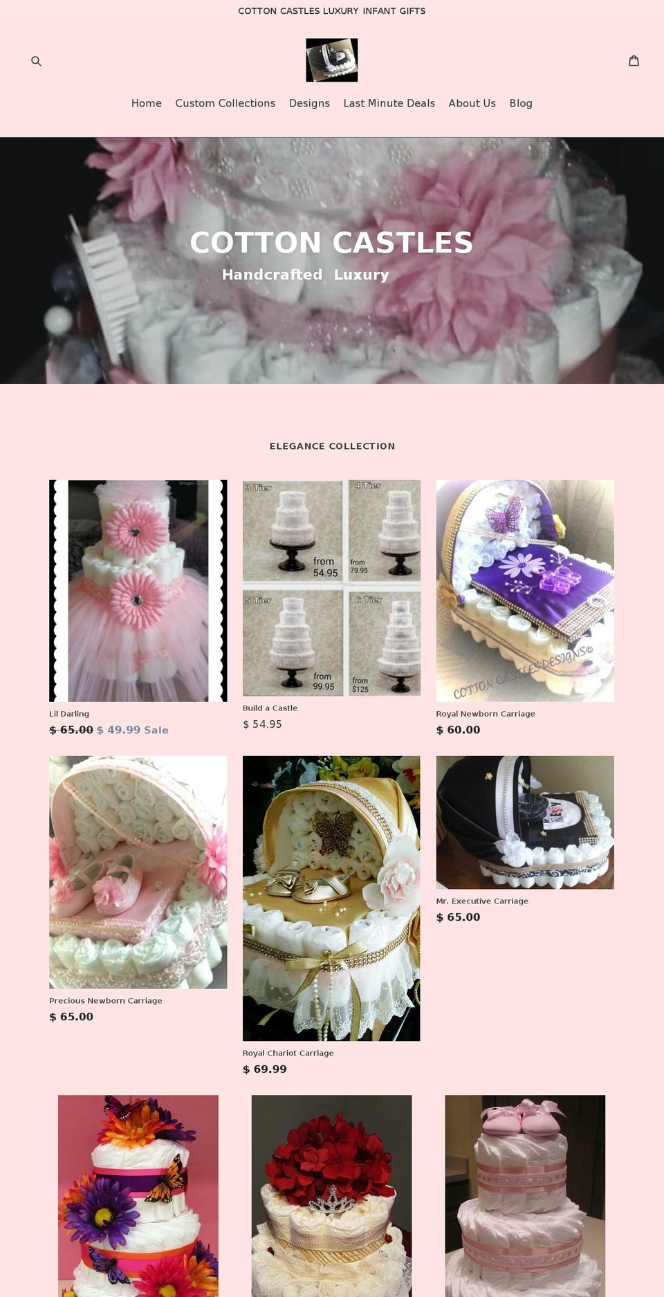 cottoncastles.com shopify website screenshot