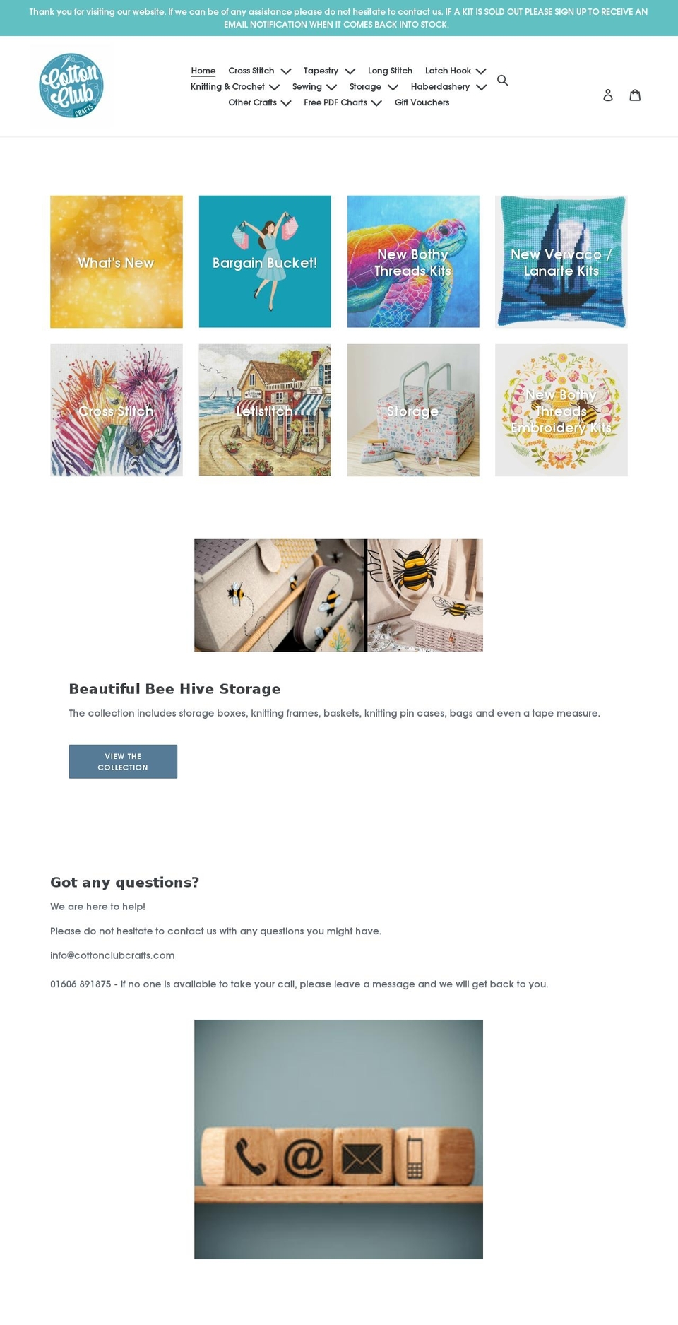 cottonclubcrafts.com shopify website screenshot
