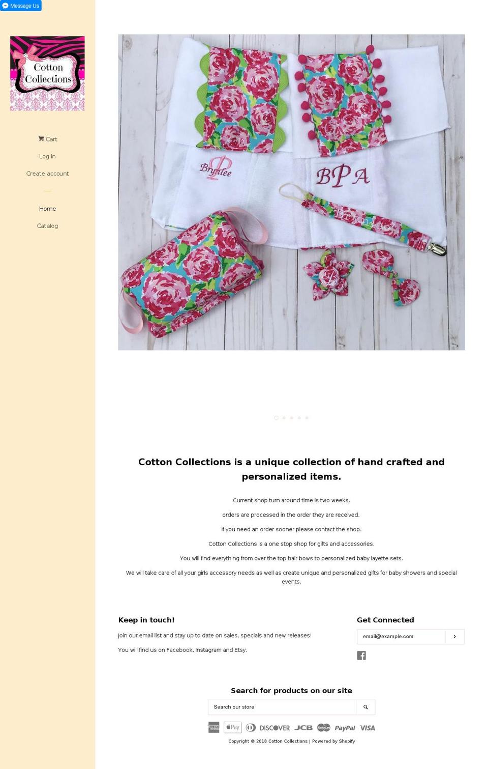 cottoncollectionsnc.com — Shopify storefront screenshot