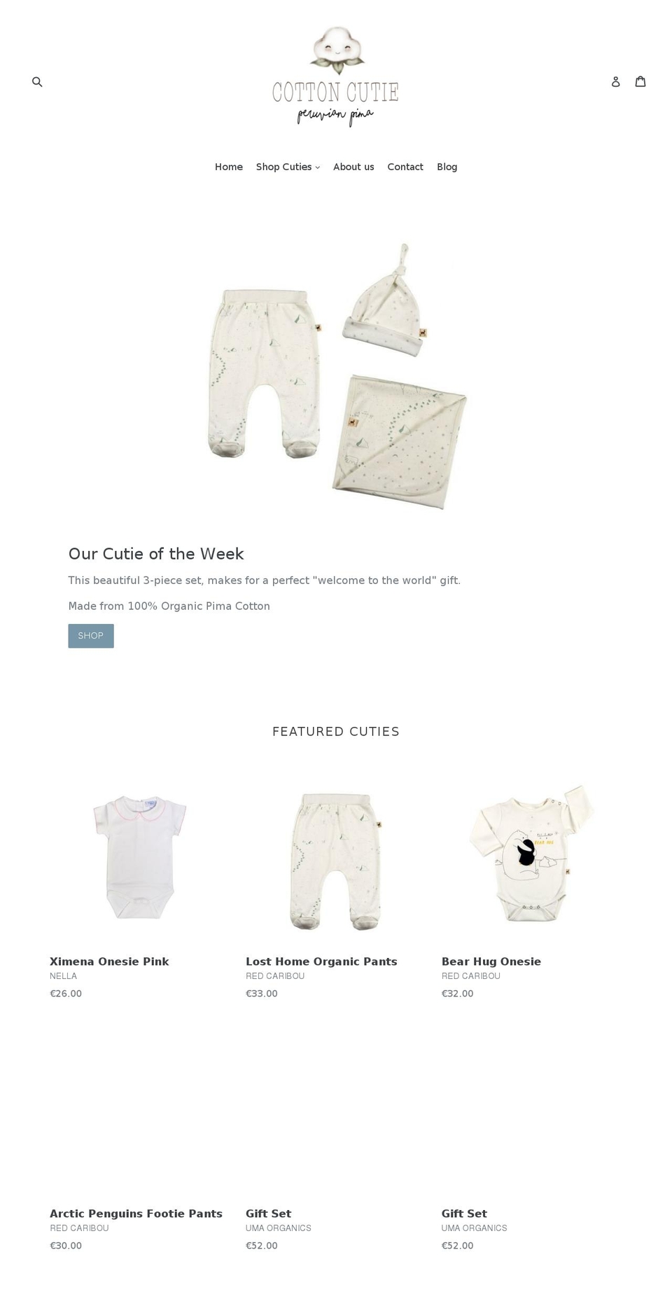 cottoncutie.com — Shopify storefront screenshot