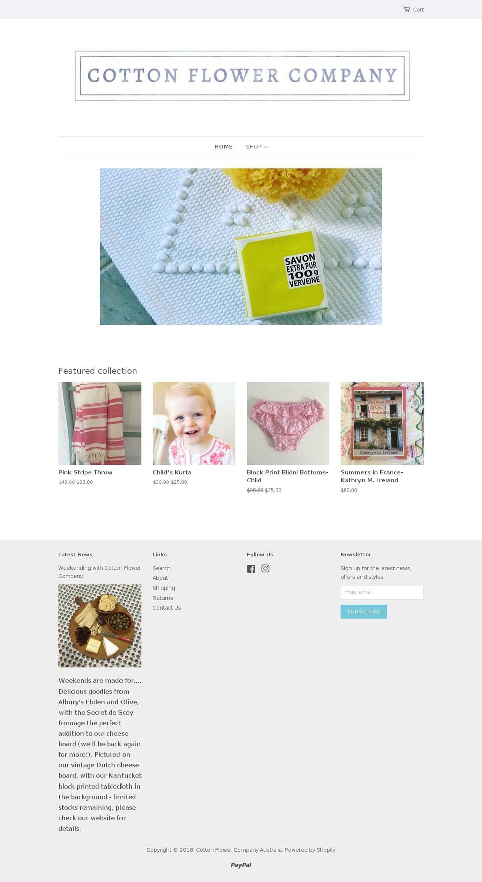 cottonflowerco.com.au shopify website screenshot