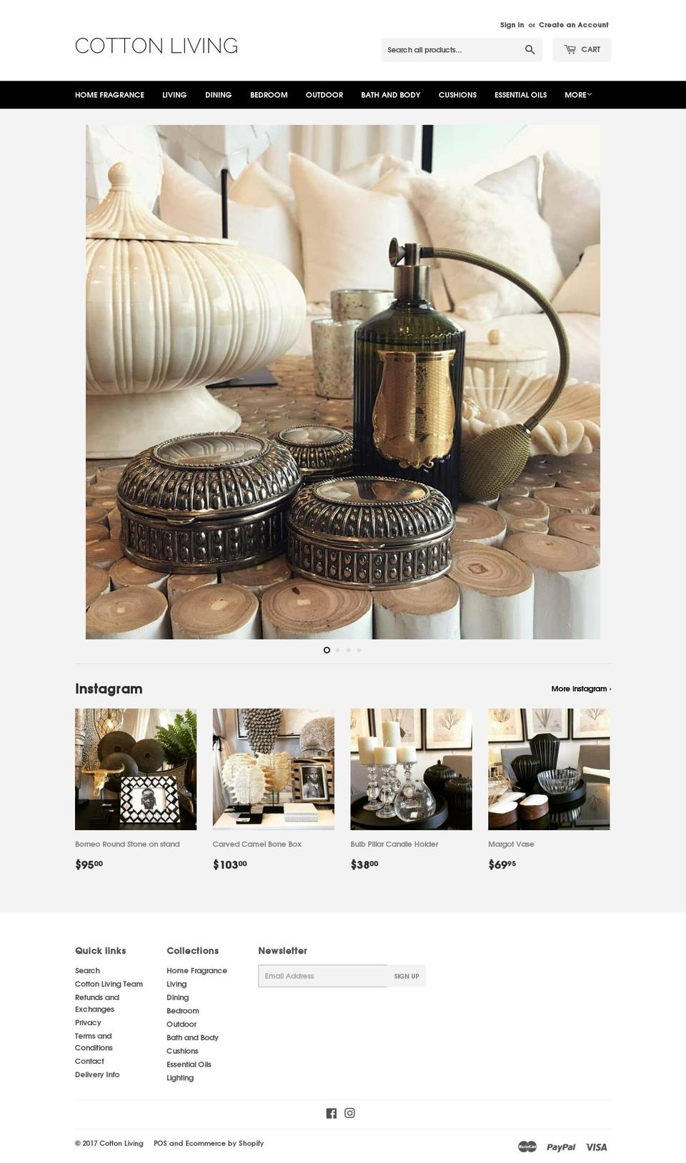 cottonliving.com.au shopify website screenshot