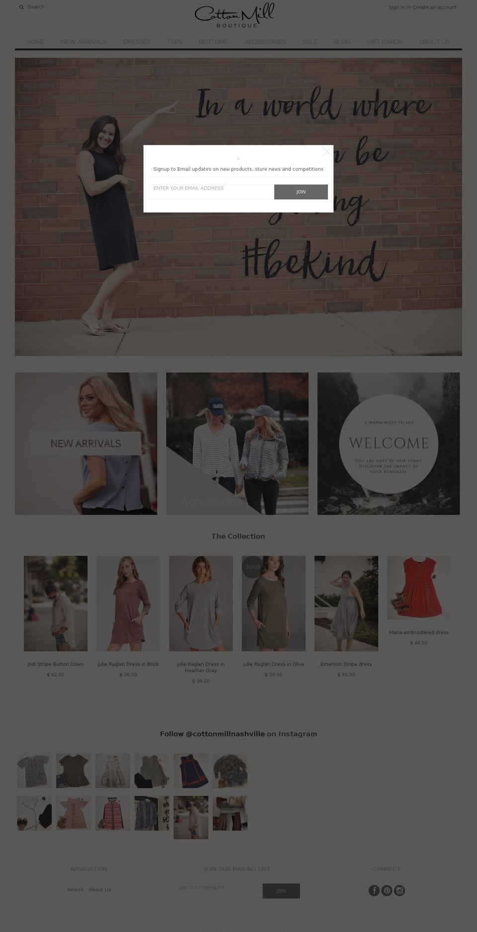 cottonmillnashville.com — Shopify storefront screenshot