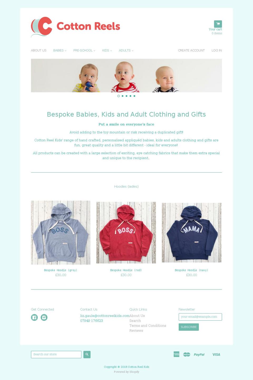 cottonreels.com — Shopify storefront screenshot