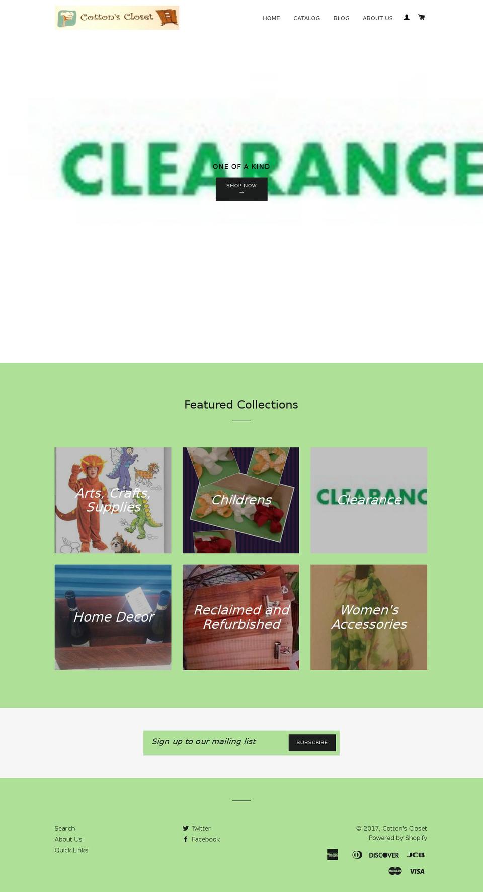 cottonscloset.com shopify website screenshot