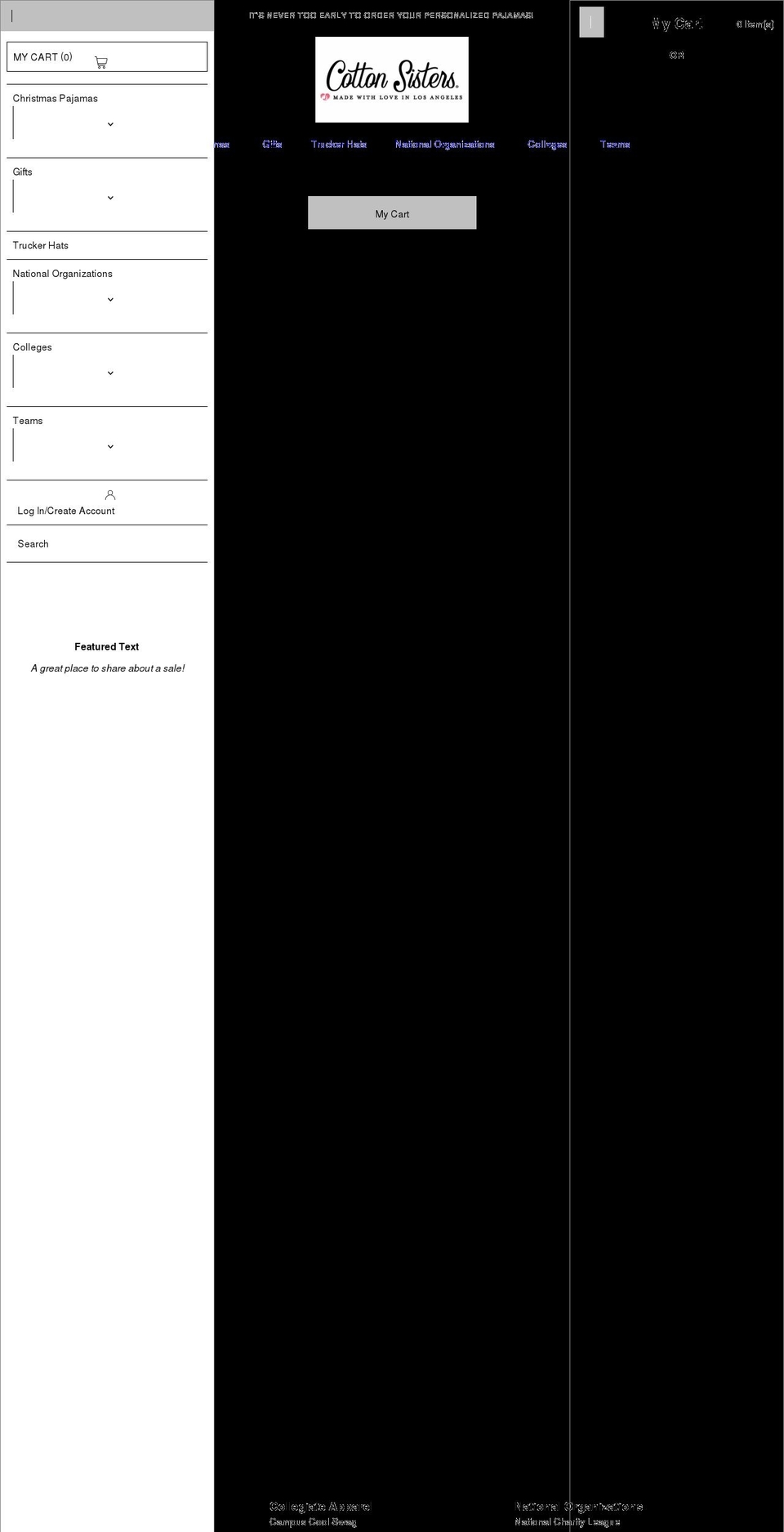 cottonsisters.com shopify website screenshot
