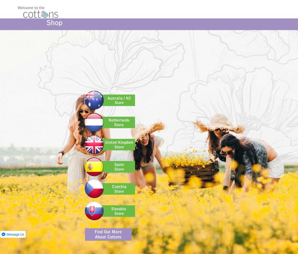 cottonsshop.com shopify website screenshot
