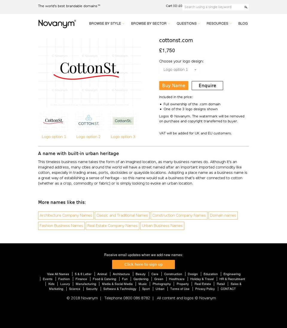 cottonst.com shopify website screenshot