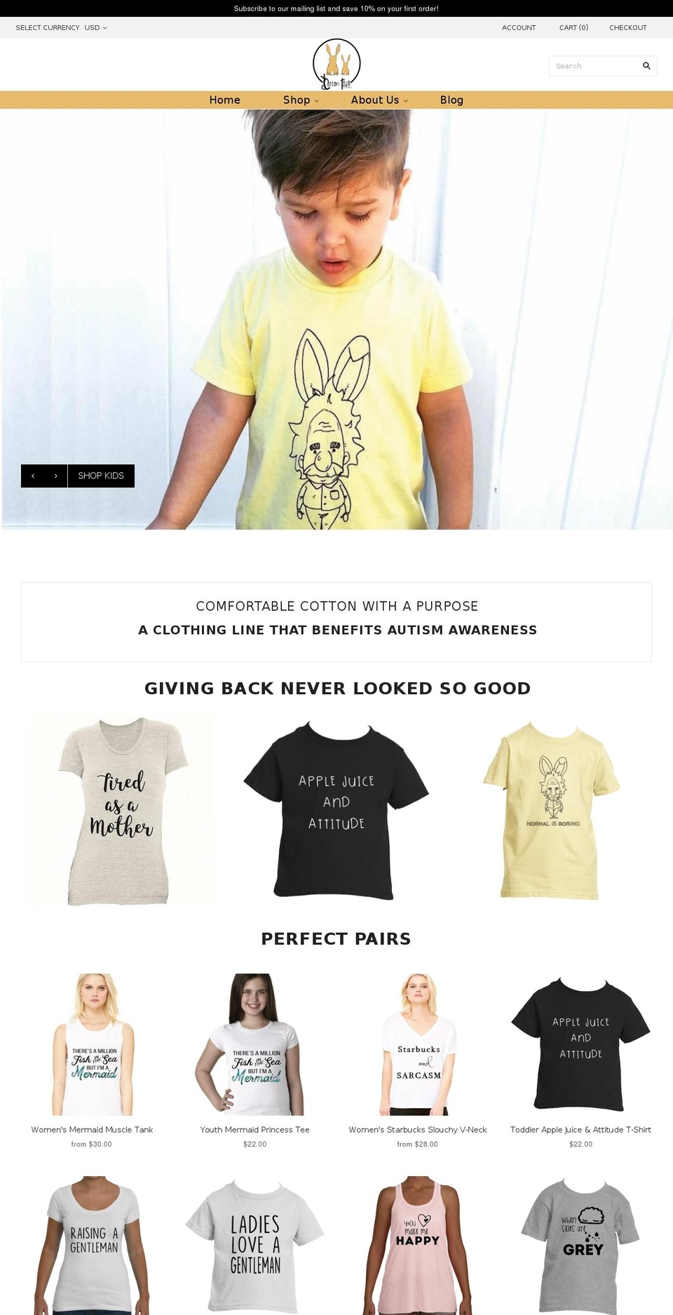 cottontailclothing.com — Shopify storefront screenshot