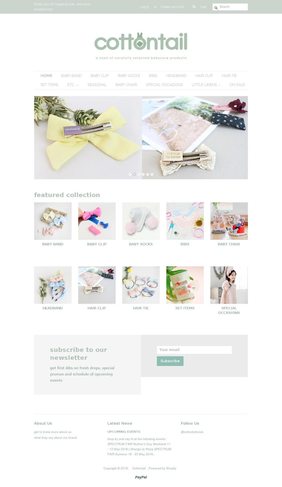 cottontailnook.com shopify website screenshot