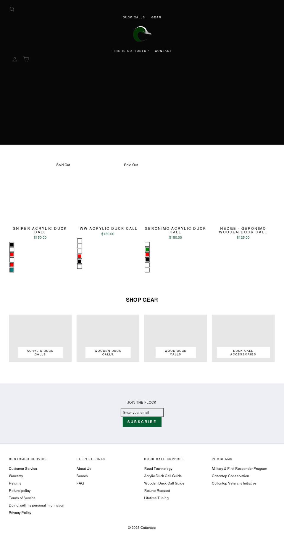 cottontopoutdoors.com — Shopify storefront screenshot