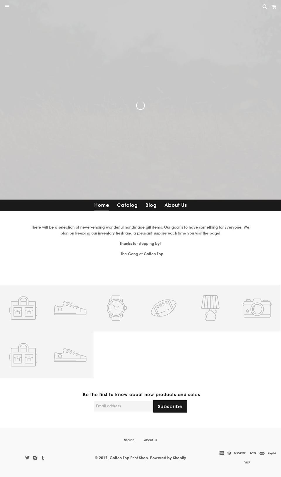cottontopprintshop.com shopify website screenshot