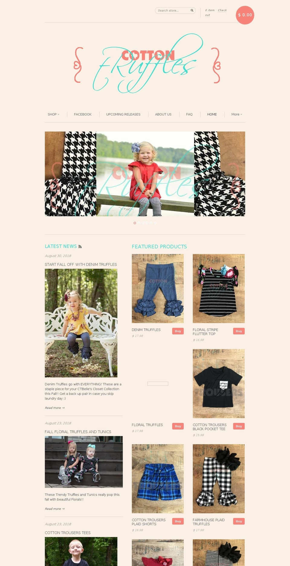 cottontruffles.com shopify website screenshot