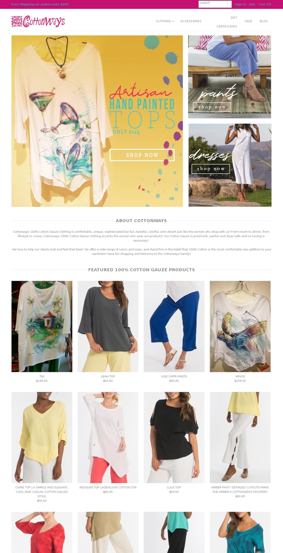 cottonways.biz shopify website screenshot