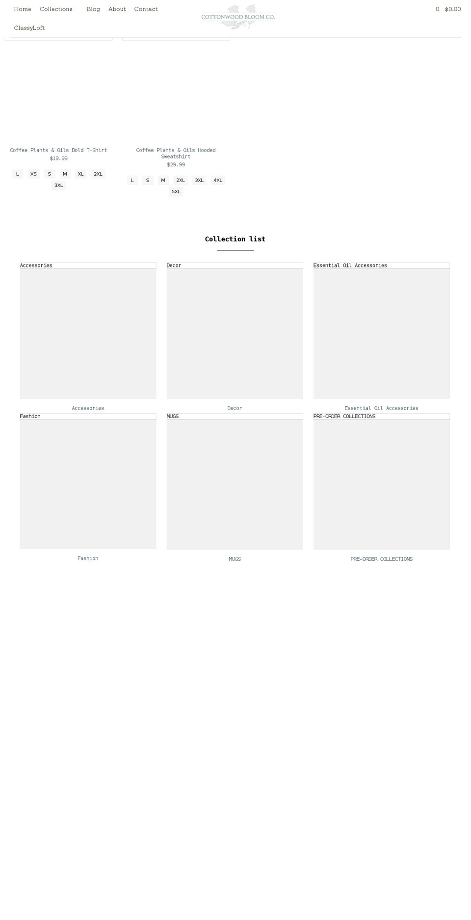 cottonwoodbloom.com shopify website screenshot