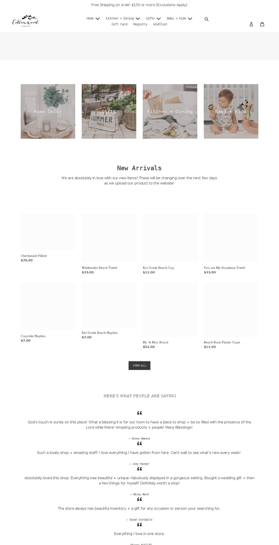 cottonwoodcompany.com shopify website screenshot