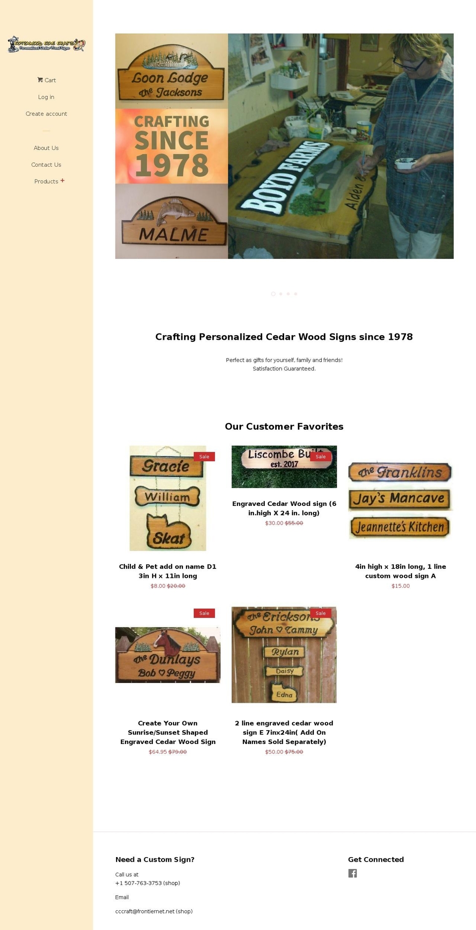 cottonwoodcovecrafts.com shopify website screenshot