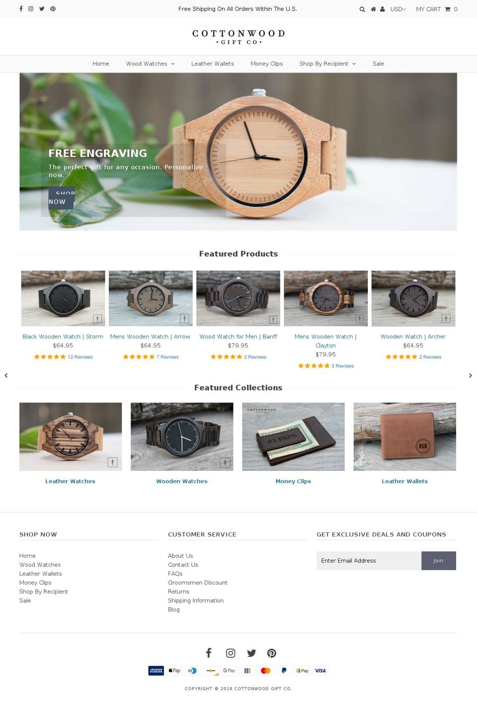 cottonwoodgiftco.com shopify website screenshot