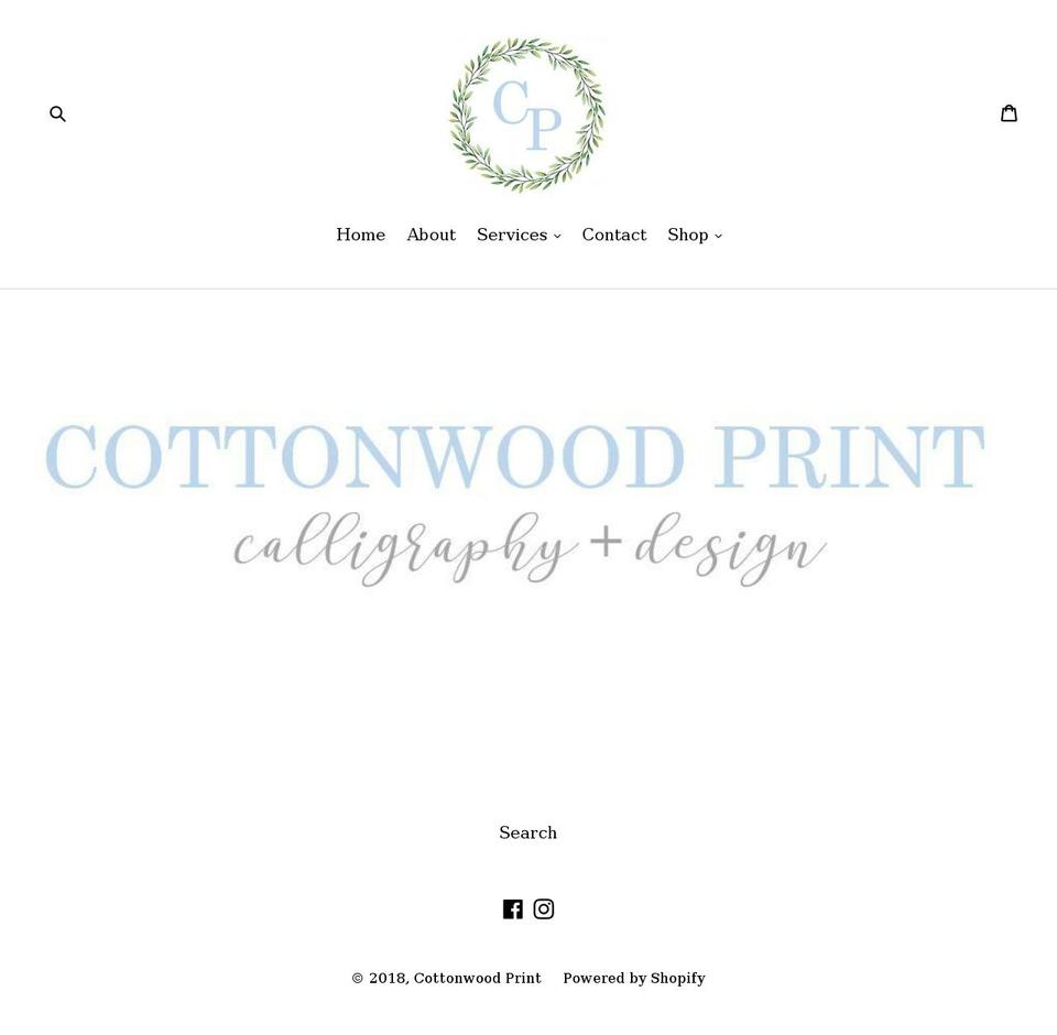 cottonwoodprint.com shopify website screenshot