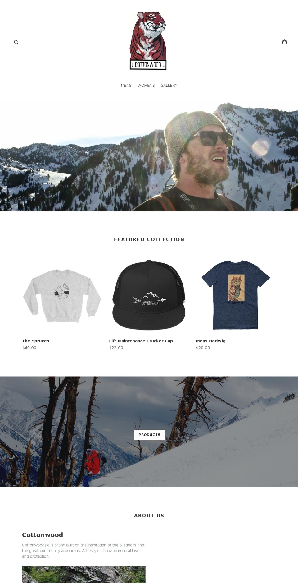 cottonwoodslc.com shopify website screenshot