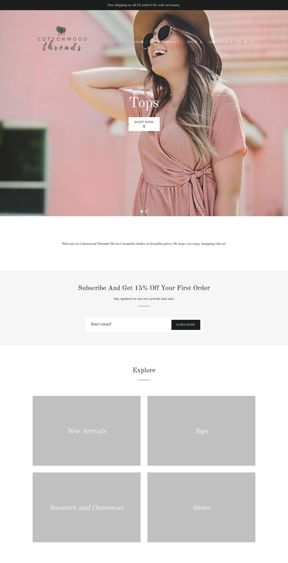 cottonwoodthreads.com — Shopify storefront screenshot