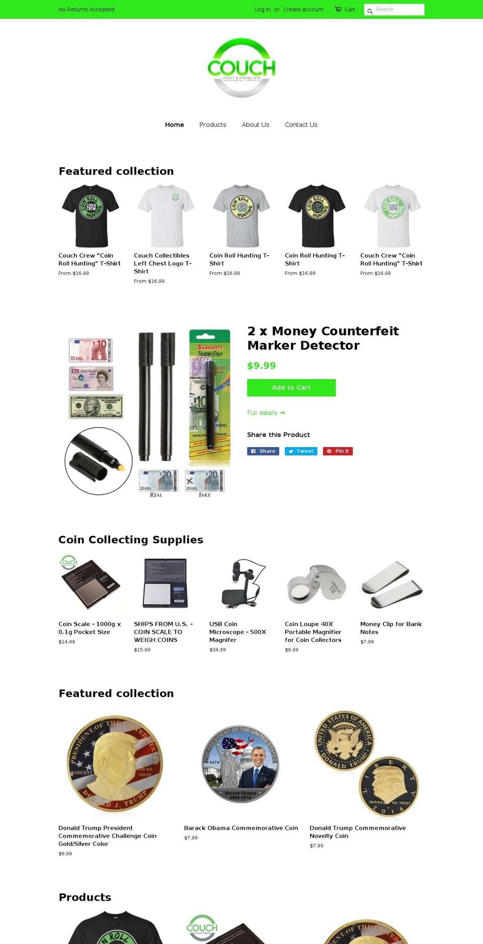 couchcollectibles.com shopify website screenshot