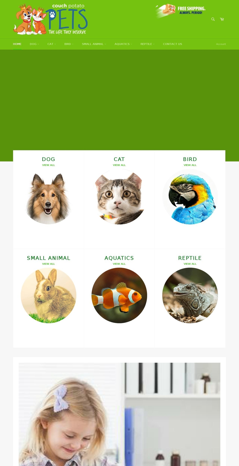 couchpotatopets.com — Shopify storefront screenshot