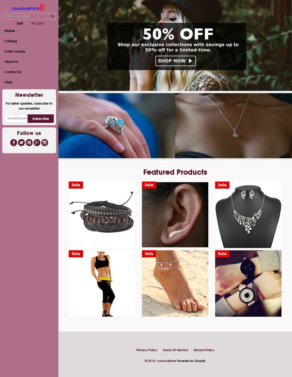 Gems Shopify theme site example coucoustore.com