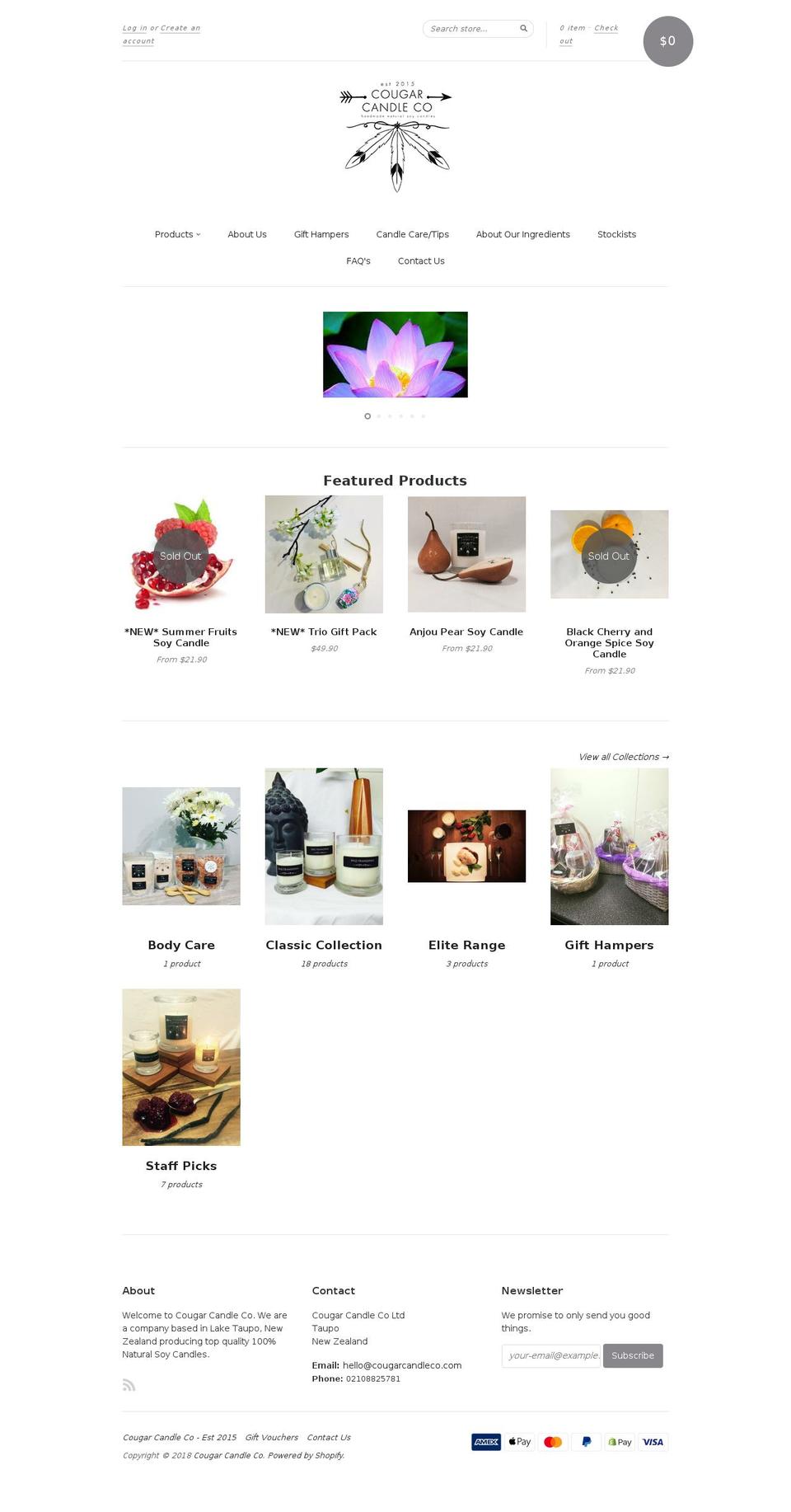 cougarcandleco.com — Shopify storefront screenshot