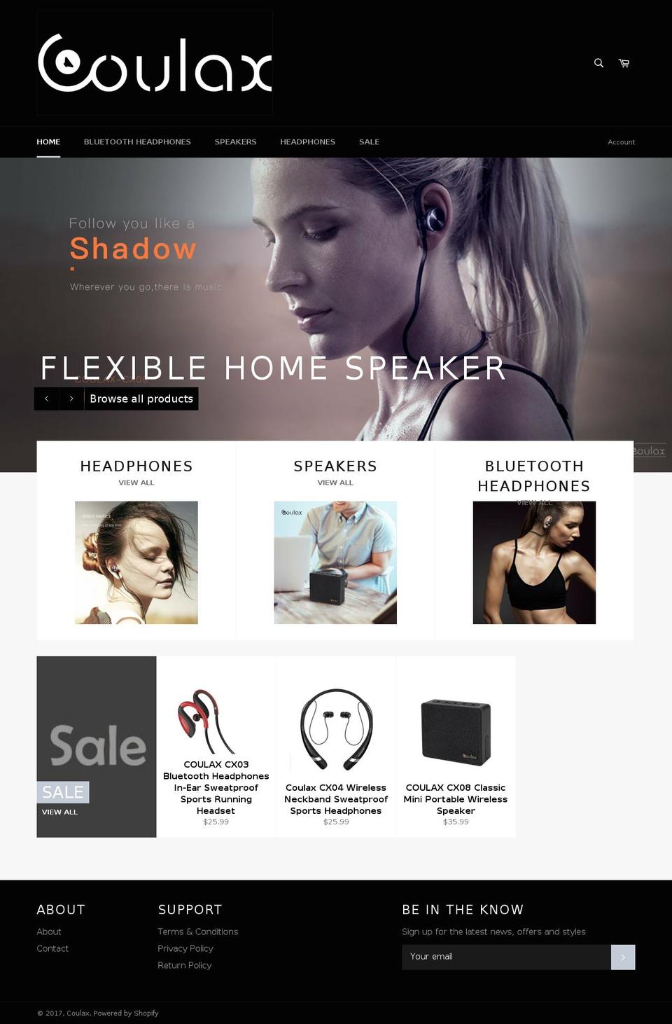 coulax.com shopify website screenshot