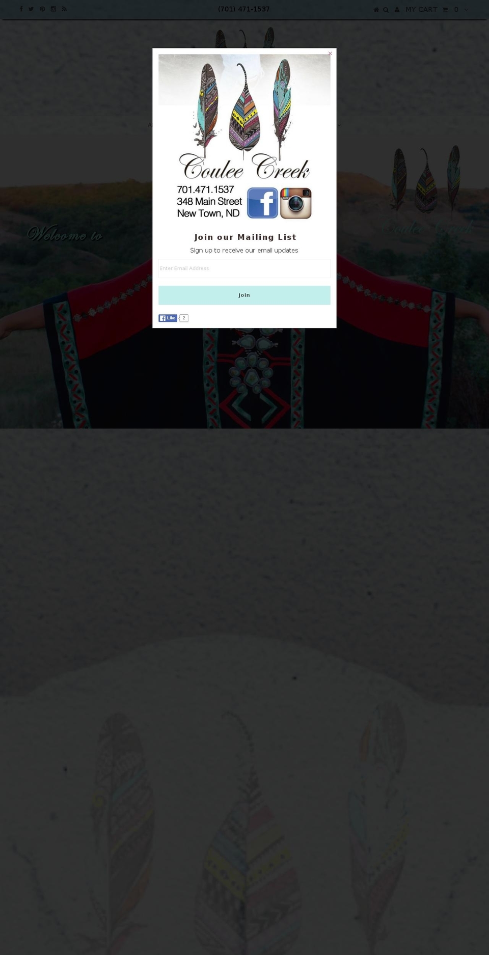 couleecreekdesigns.com shopify website screenshot