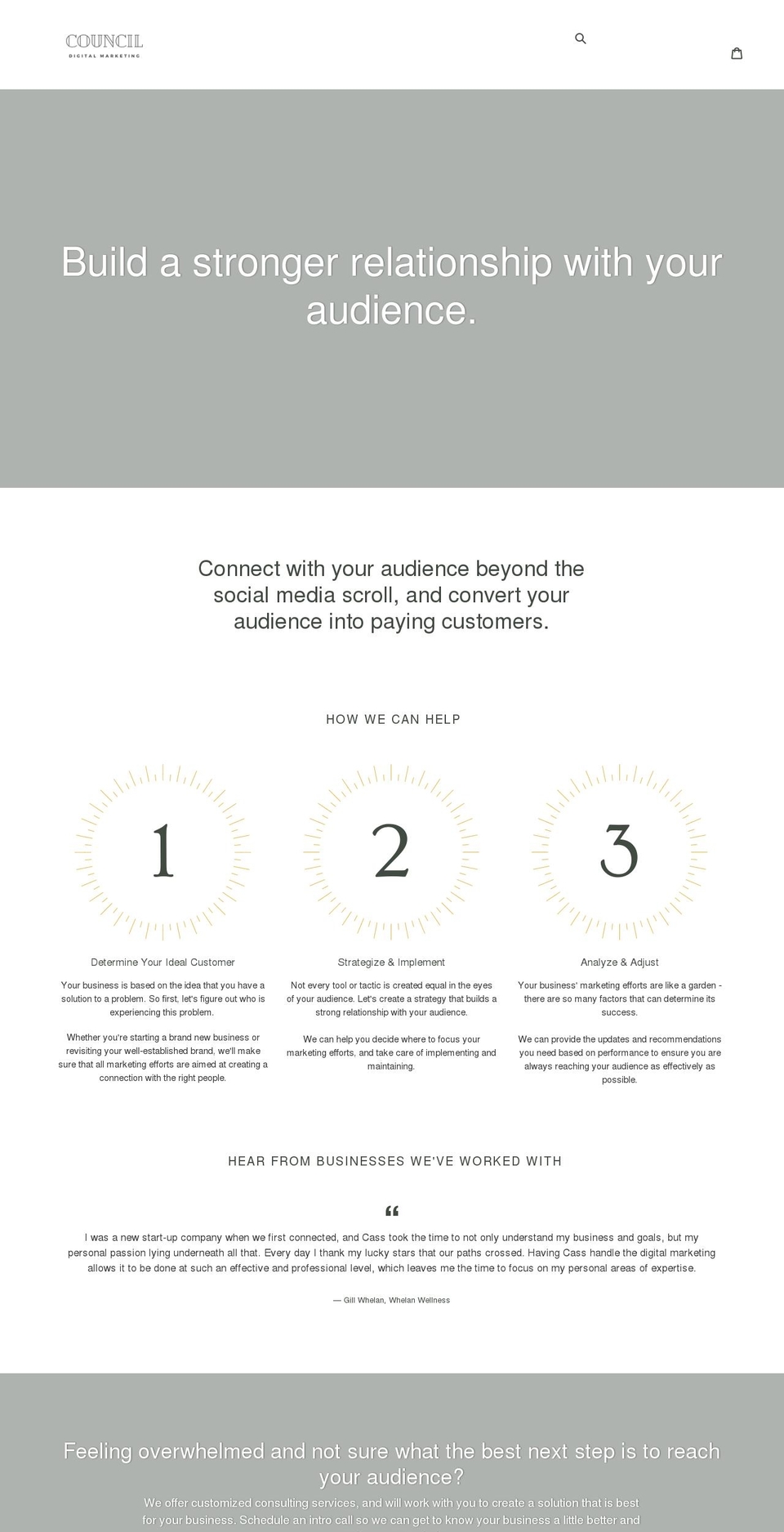 councildigitalmarketing.com shopify website screenshot