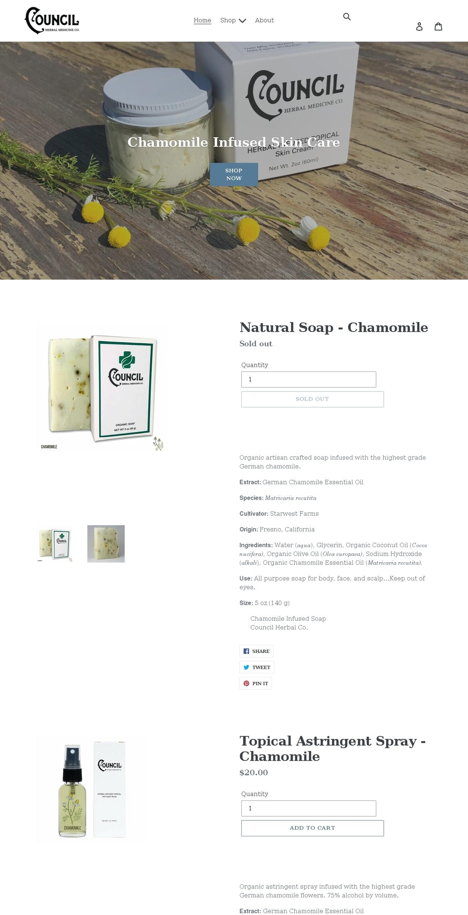 councilherbal.com shopify website screenshot