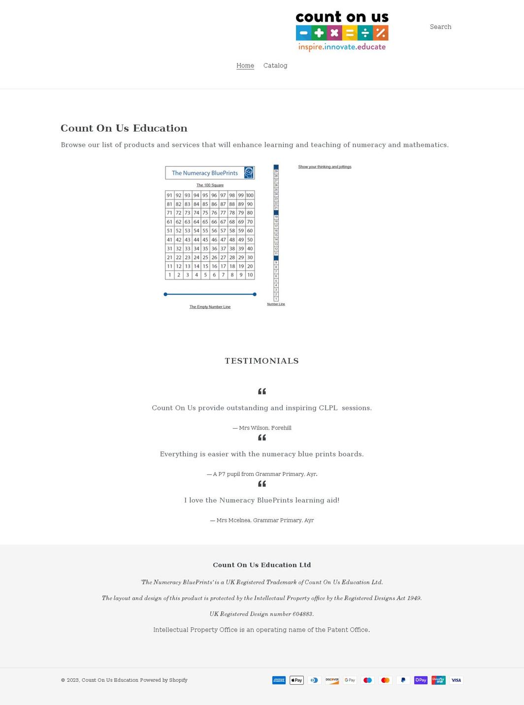 count-on-us-education.myshopify.com shopify website screenshot
