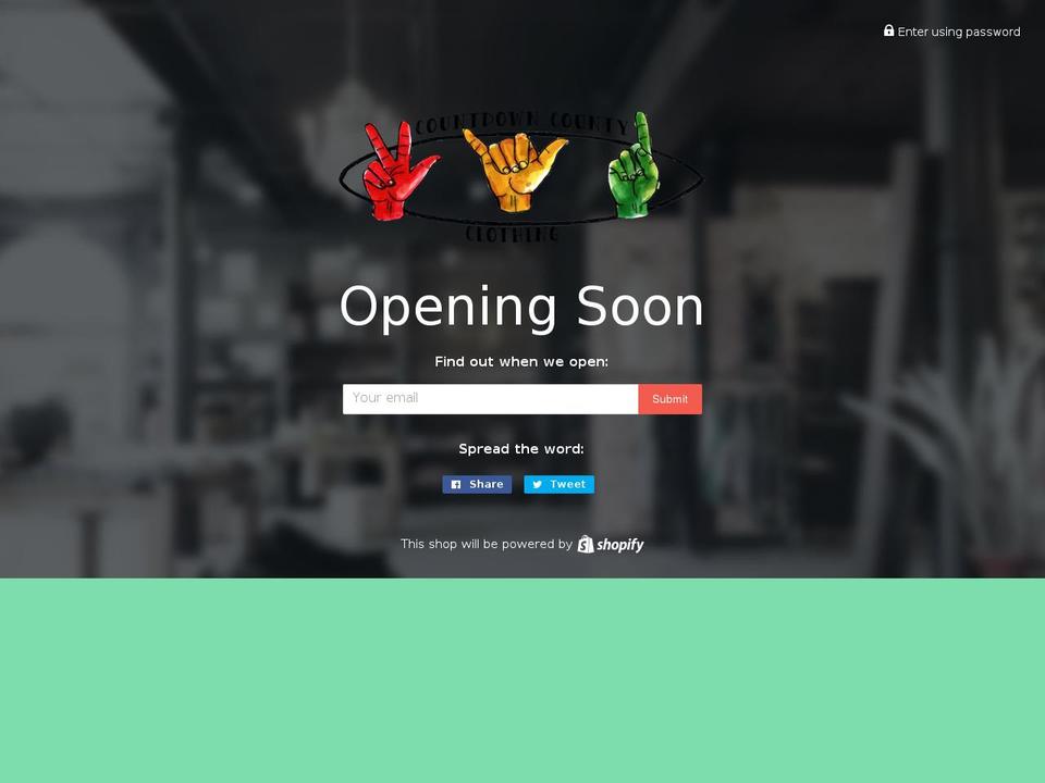 countdowncounty.com shopify website screenshot