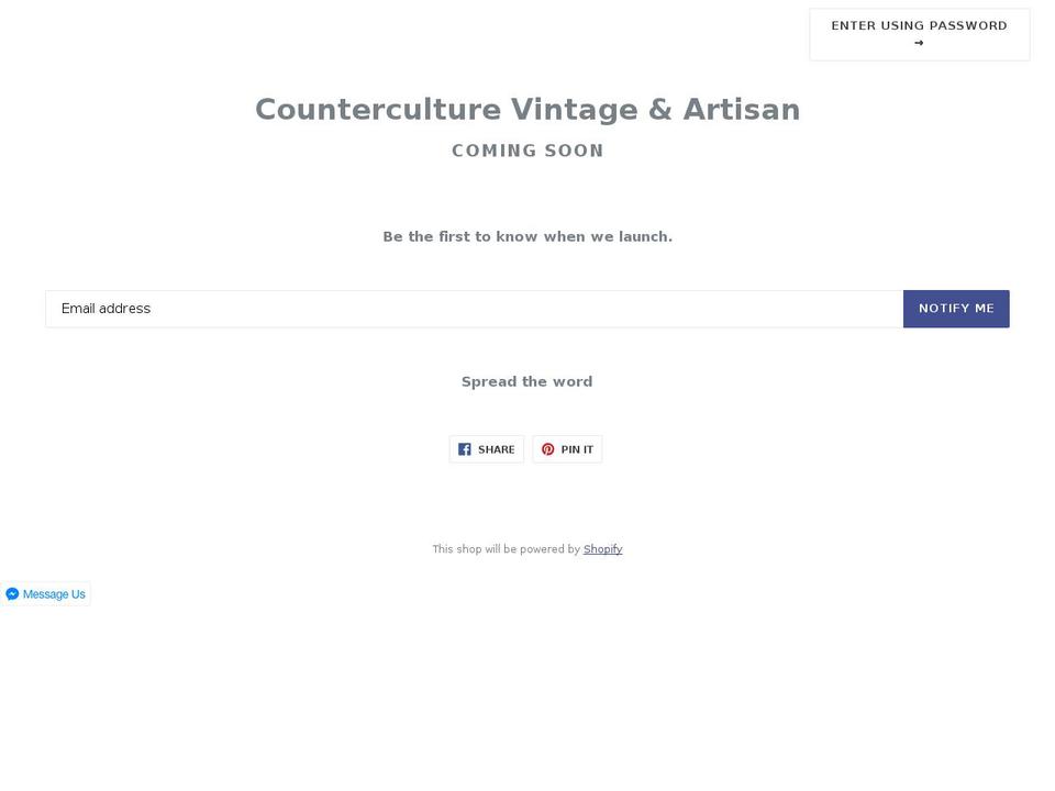 counterculturevintage.net shopify website screenshot