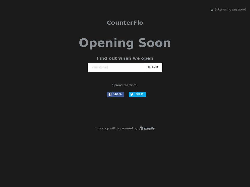 counterflo.com shopify website screenshot