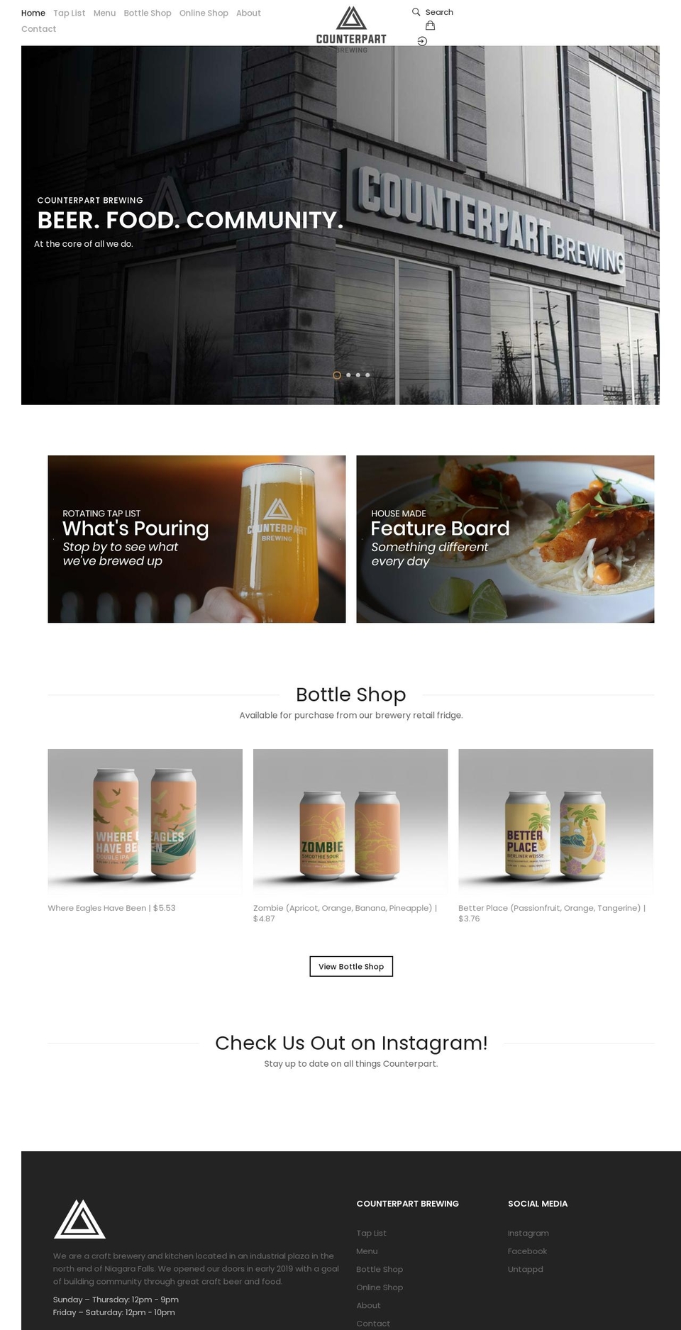 counterpartbrewing.com shopify website screenshot